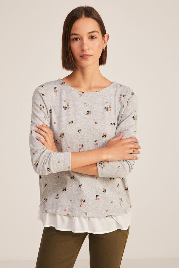 Springfield T-shirt Bimat&eacute;ria Estampada cinzento