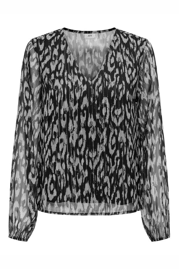 JDY Blusa manga comprida estampada preto