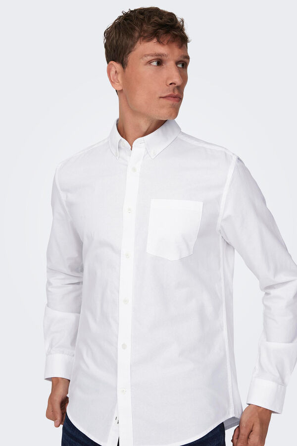 Only & Sons Camisa oxford branco