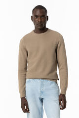 Tiffosi Camisola de Malha com Jacquard bege