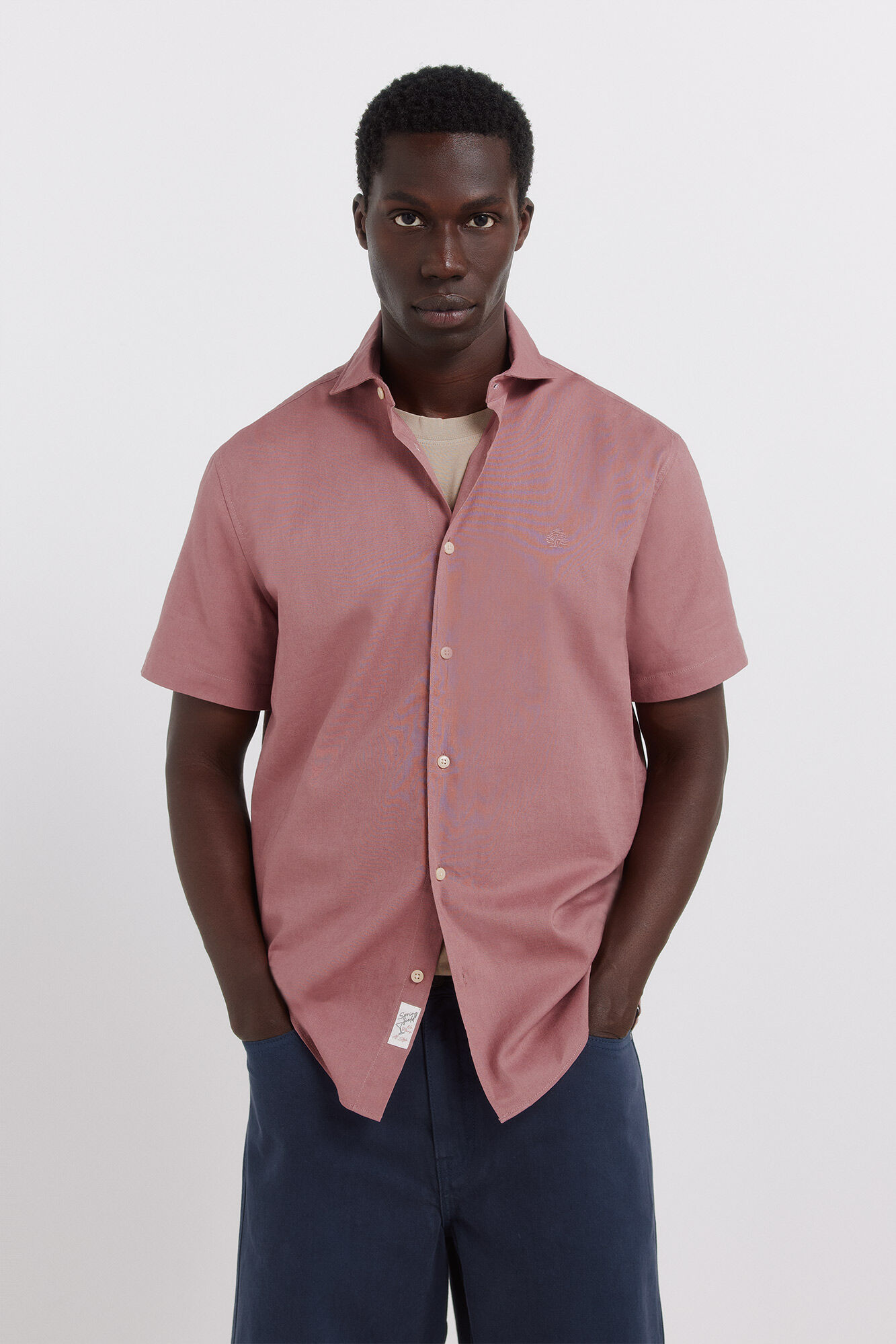 Springfield Camisa manga corta lino
