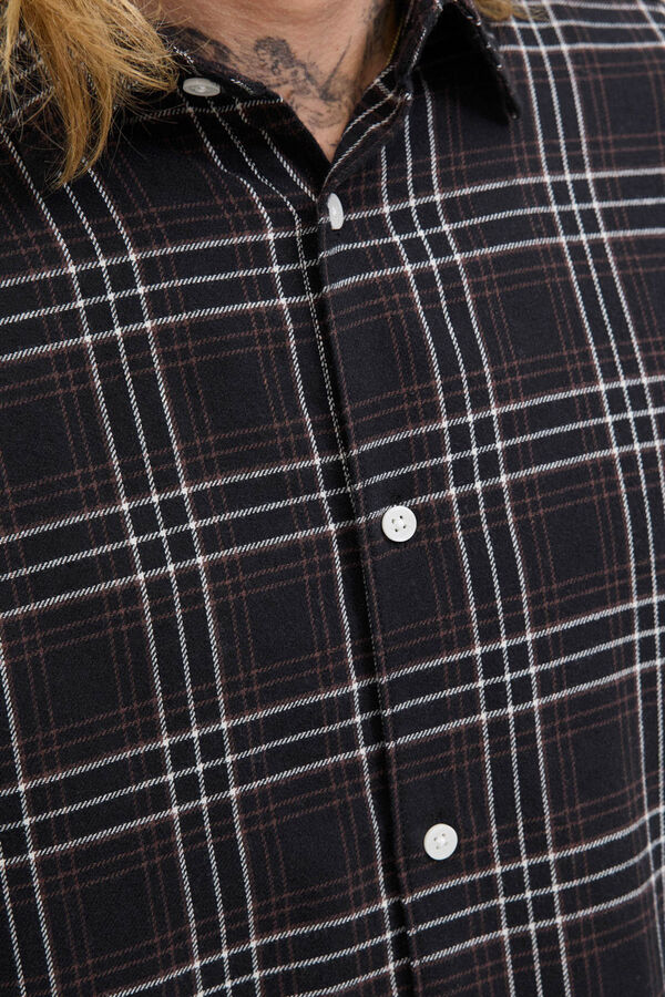 Jack & Jones Camisa de flanela xadrez preto