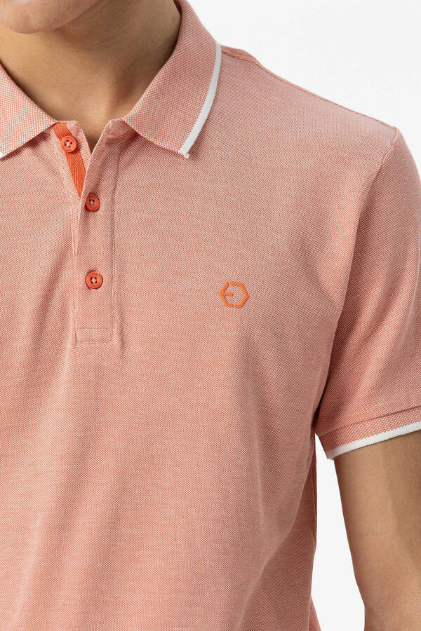 Tiffosi Polo Piqu&eacute; Detalhe Estampado com Relevo borgonha