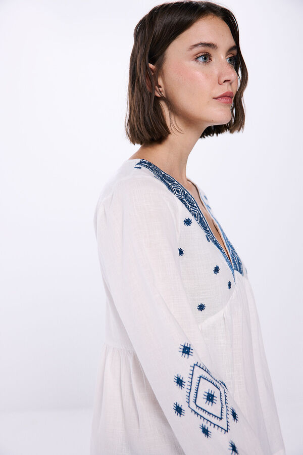 Springfield Blusa bordados blanco