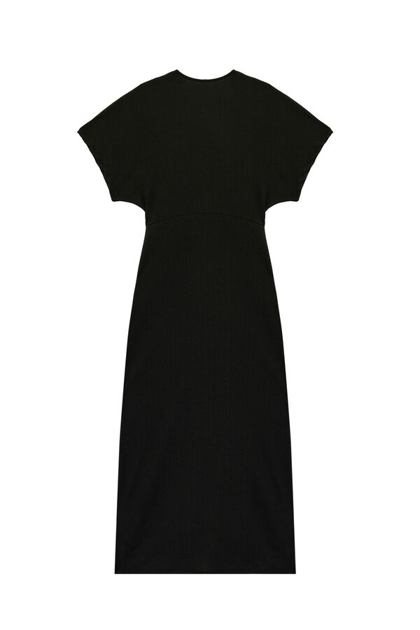 Koton Vestido midi gola em bico preto