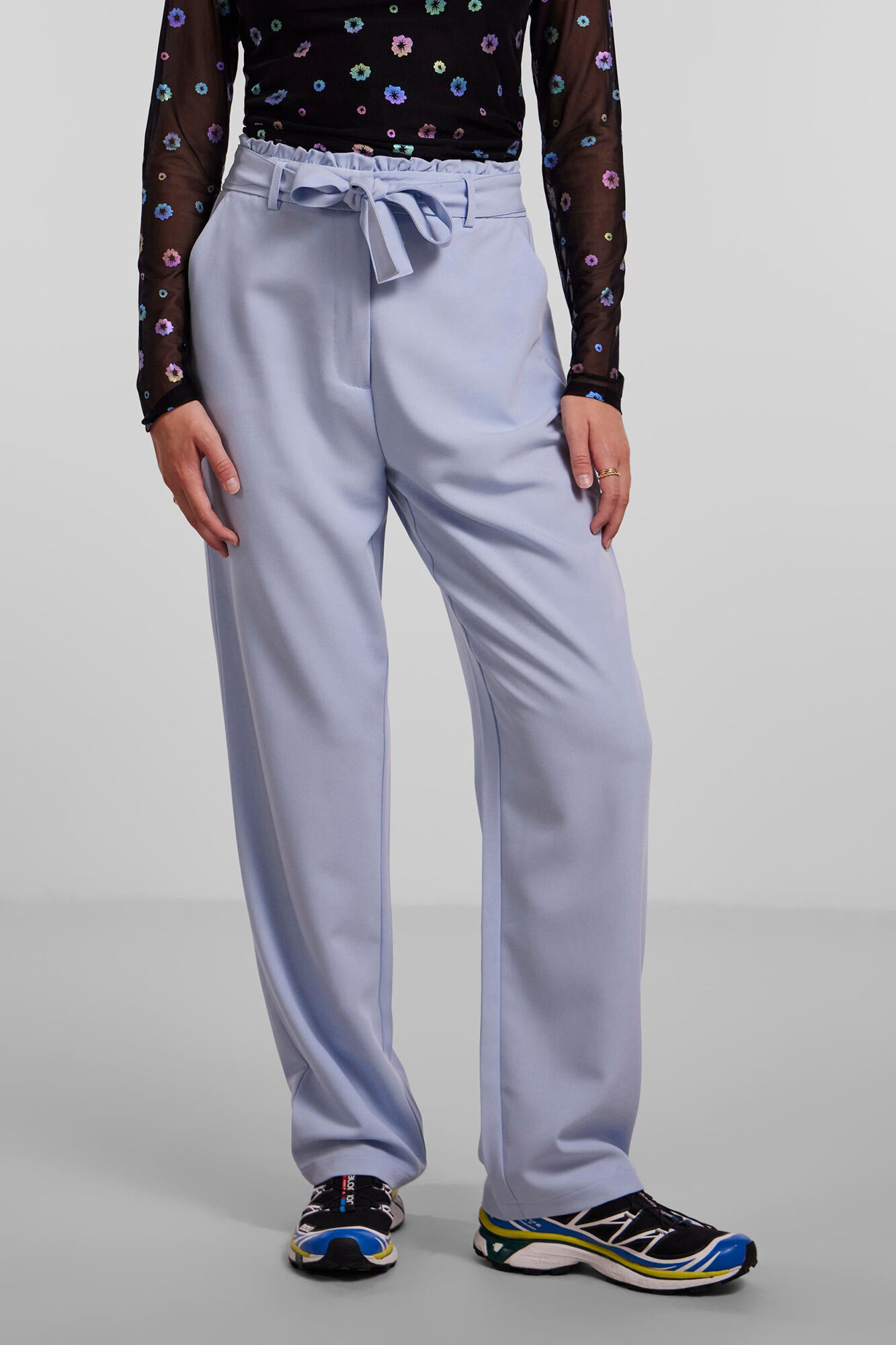Pieces Pantalon recto de cintura alta
