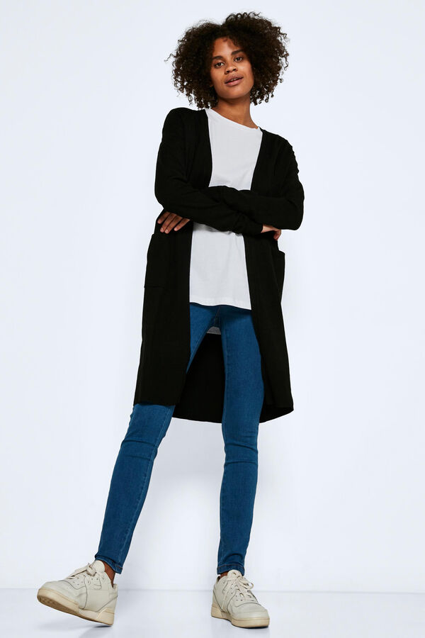 Noisy May C&aacute;rdigan largo de punto negro