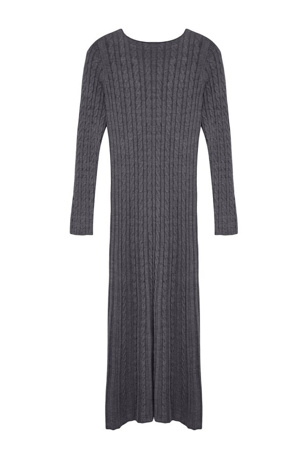 Trendyol Vestido largo b&aacute;sico gris