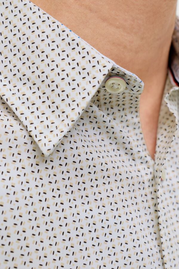 Jack & Jones Camisa slim fit estampada beige