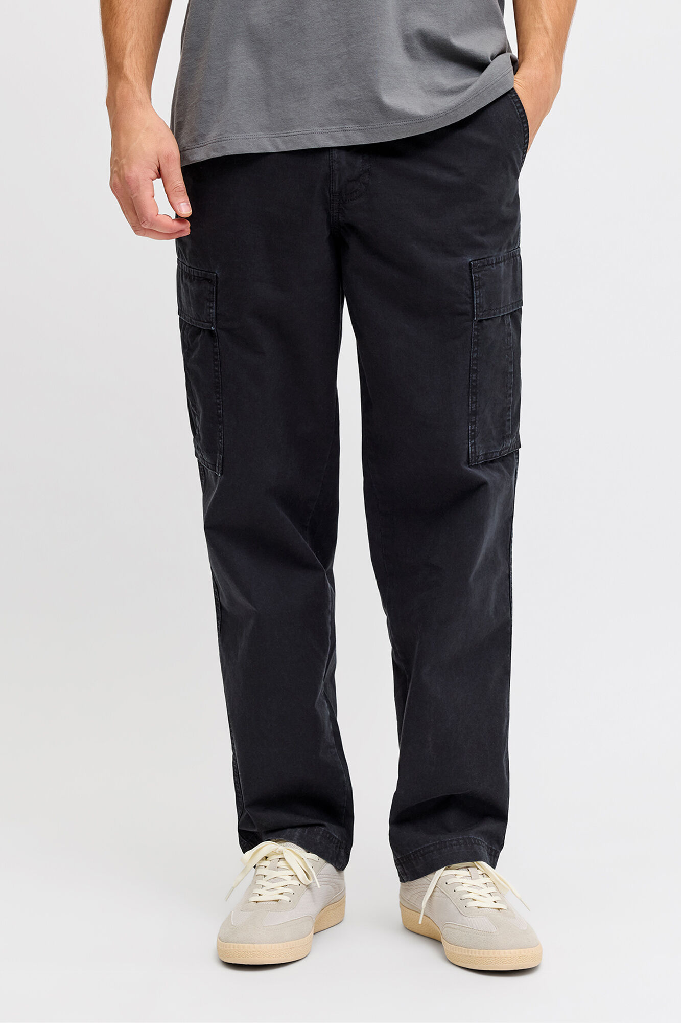 JJ REBEL Cal&ccedil;a cargo em algod&atilde;o de cintura m&eacute;dia