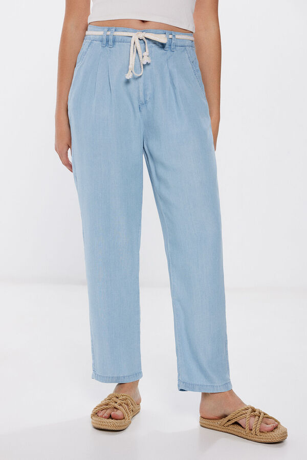 Springfield Pantal&oacute;n Chino Tencel azul