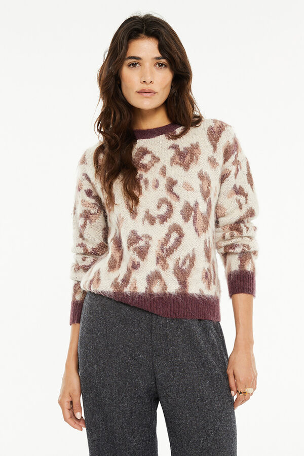 System Action Jersey jacquard animal print marfil