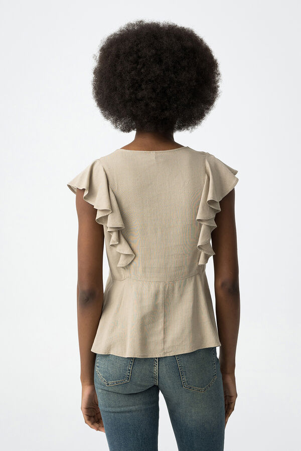 Tiffosi Blusa com folhos cru