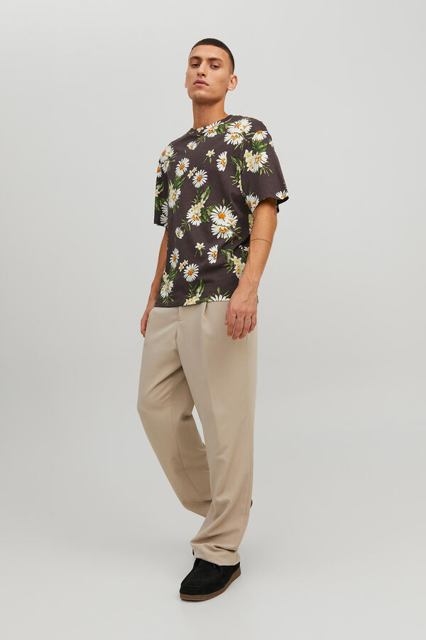Jack & Jones Camiseta print floral marrón