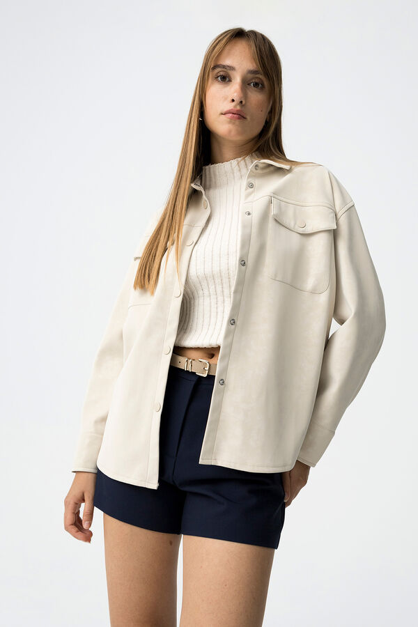 Tiffosi Camisa Con Textura Aterciopelada marfil