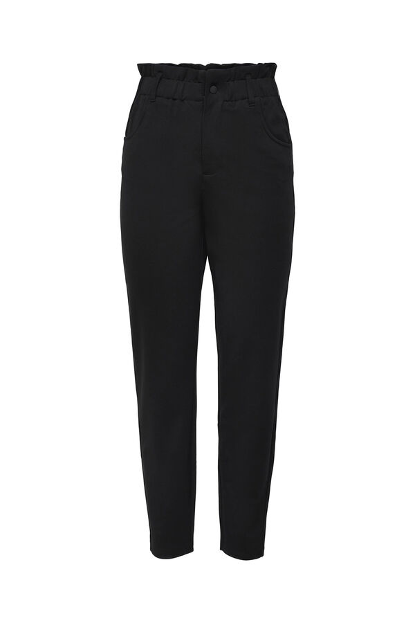 Only Pantalones rectos tiro alto negro