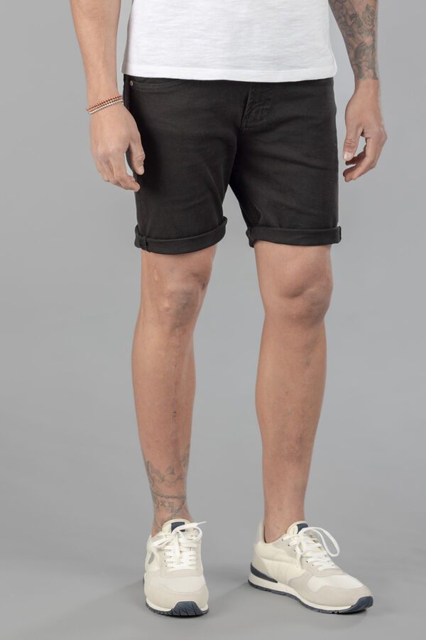Celopman Bermuda 5 Bolsillos Skinny negro