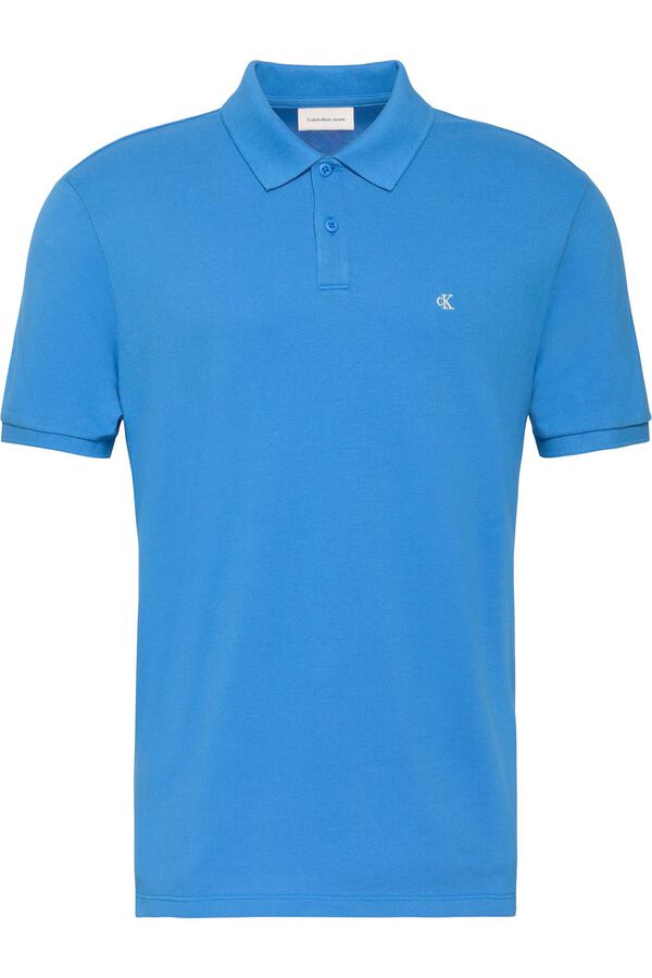 Calvin Klein Polo piqu&eacute; monogram azul