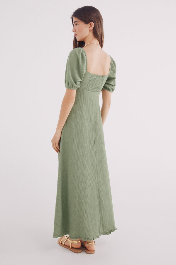 Springfield Vestido midi liso estructura verde