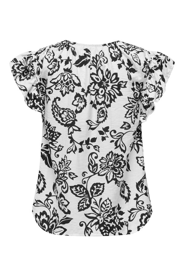 Only Top estampado escote en V negro