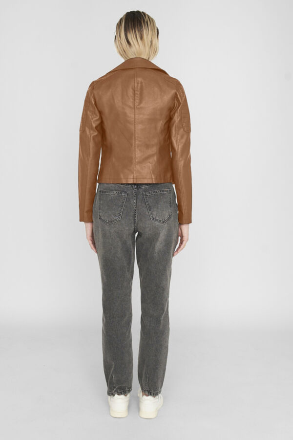 Noisy May Cazadora biker polipiel gris