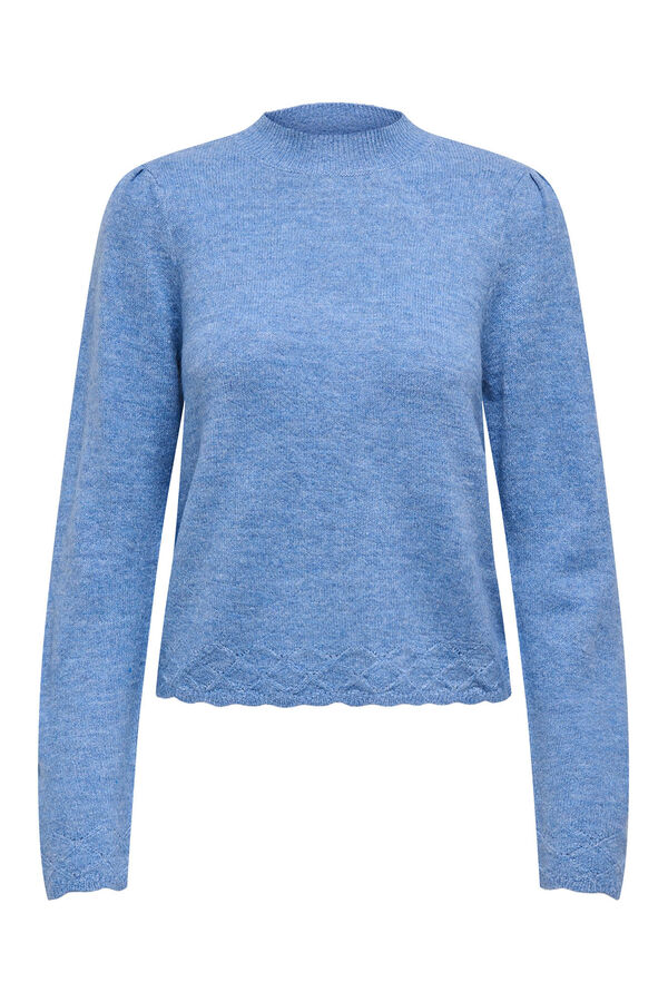 JDY Jersey cuello perkins azul