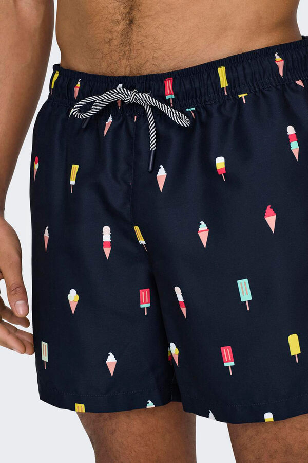 Only & Sons Ba&ntilde;ador estampado azul