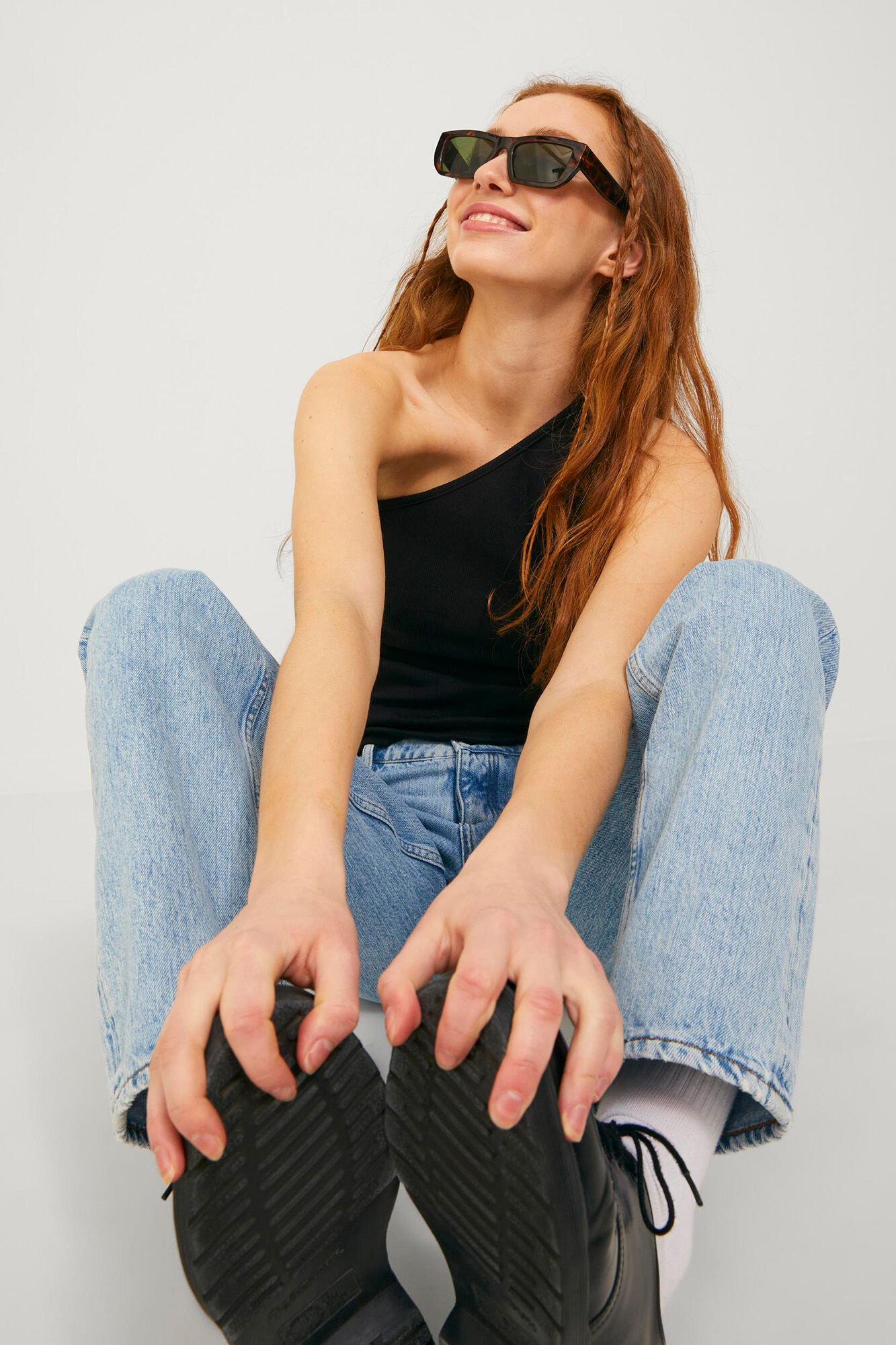 Jack & Jones Top rib asim&eacute;trico de mujer