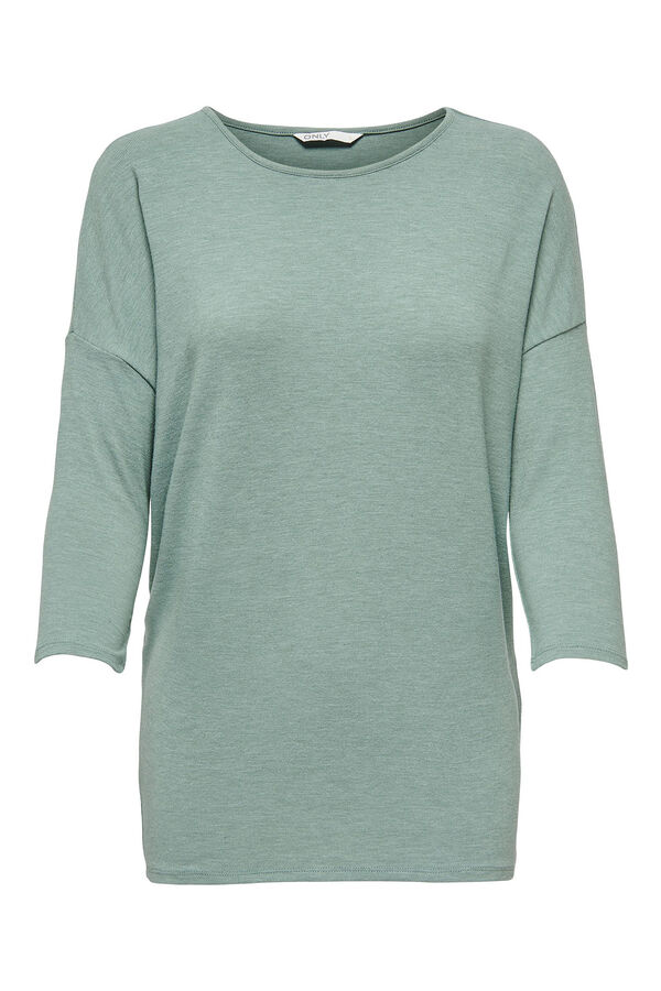 Only Camiseta fluida de manga media verde