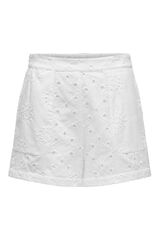Only Bermuda com bordado perfurado branco