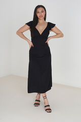 Brave Soul Vestido com renda e folhos preto