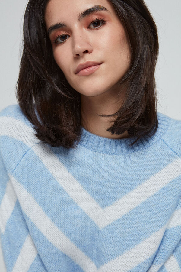 Only Jersey con estampado geom&eacute;trico azul