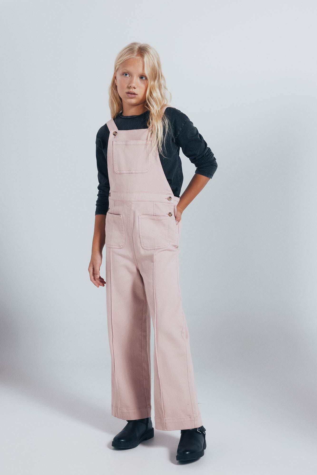 Springfield Kids Jardineiras compridas com bolsos para meninas