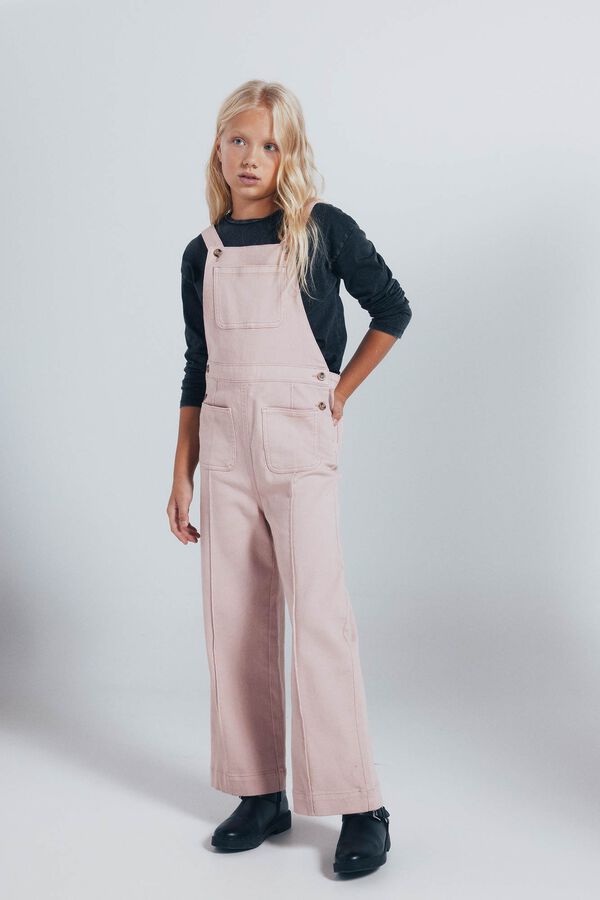 Springfield Kids Jardineiras compridas com bolsos para meninas rosa