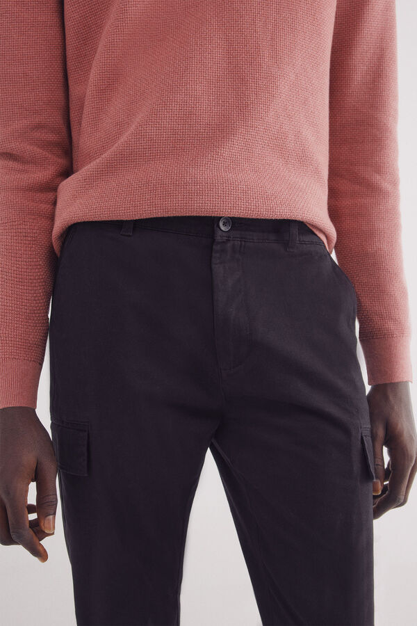 Springfield Cal&ccedil;as chino cargo slim fit preto