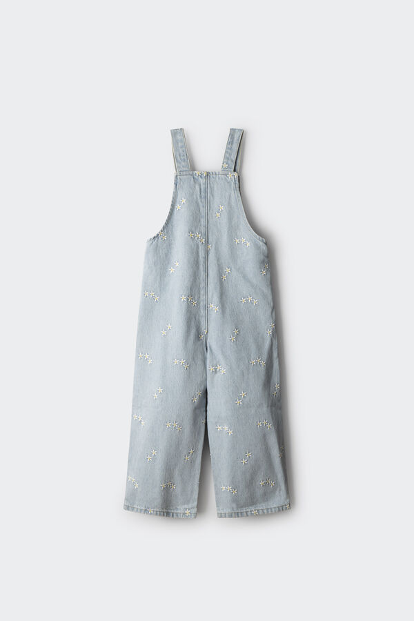 Springfield Kids Macac&atilde;o denim estampado de menina azul