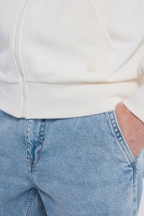 Springfield Sudadera capucha cremallera blanco