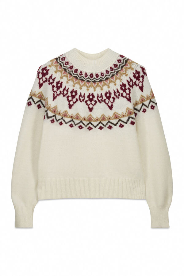 Springfield Camisola jacquard boho castanho