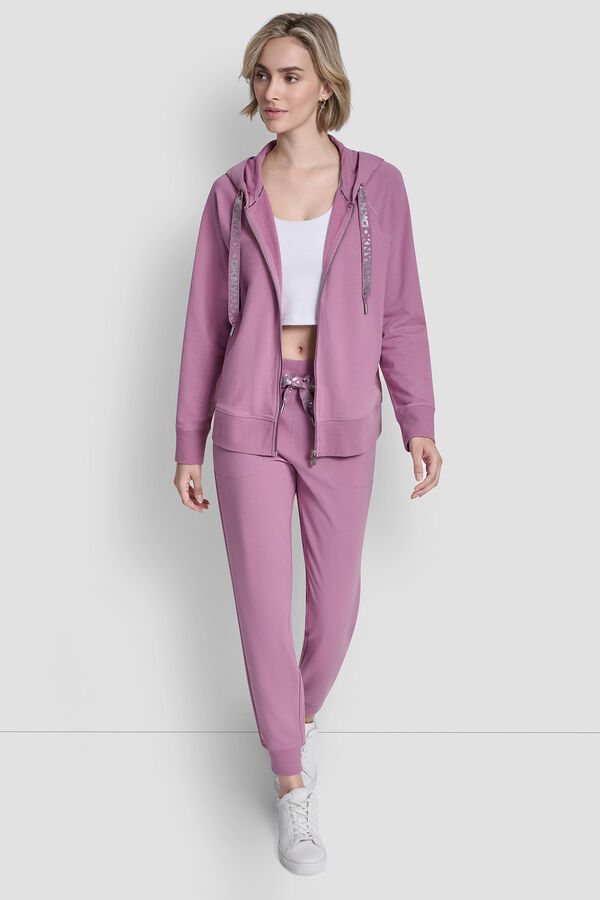 DKNY Sweatshirt com fecho-&eacute;clair rosa