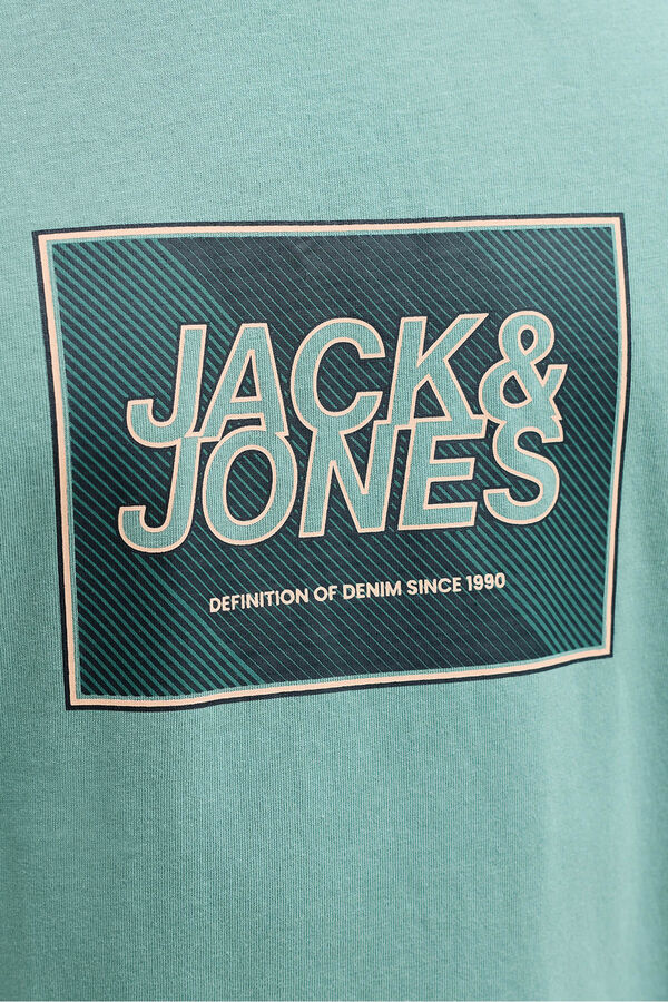 Jack & Jones Camiseta b&aacute;sica con logo turquesa