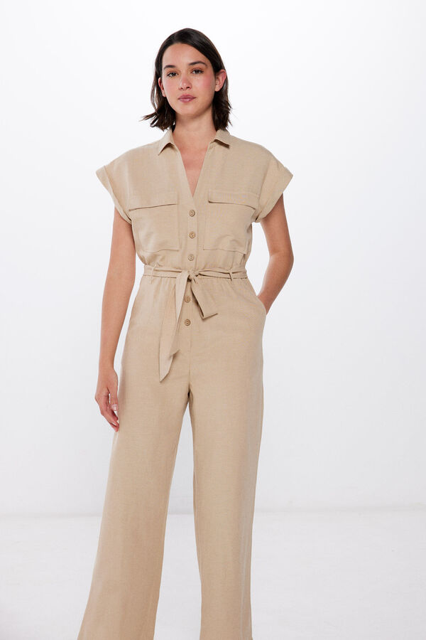 Springfield Mono Camisero Lino tostado