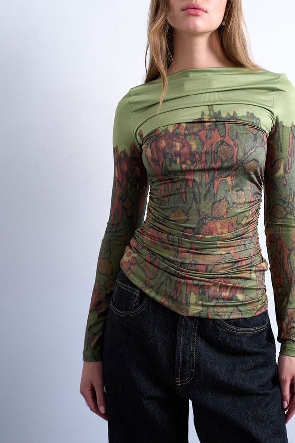 Topshop Top estruturado sem mangas verde