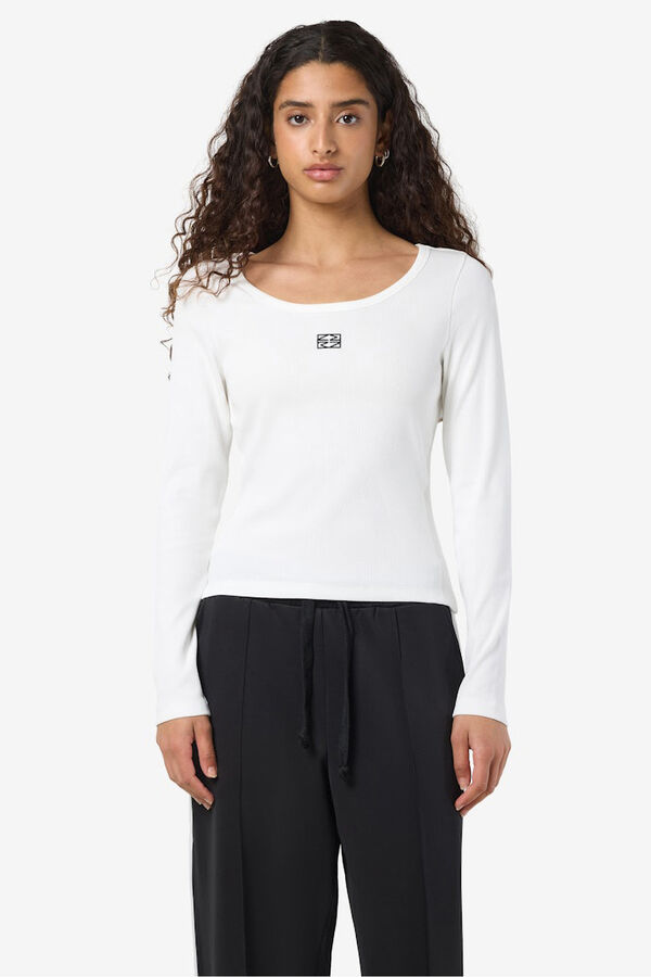 Noisy May camiseta basica manga larga blanco