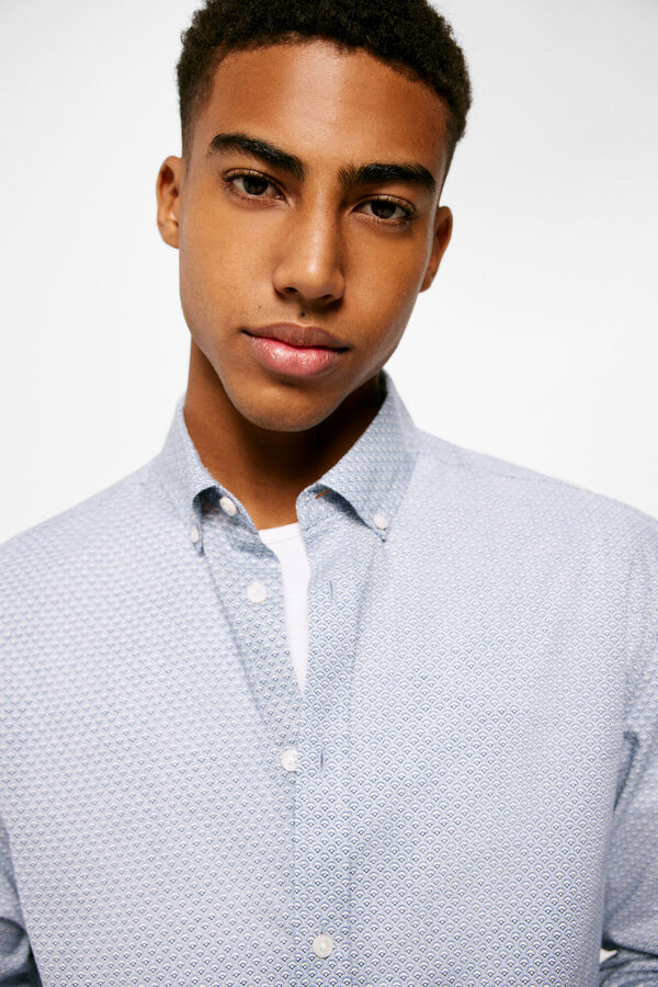 Springfield Camisa ligera estampada azul