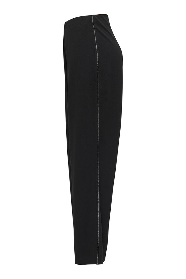JDY Cal&ccedil;a longas de lurex de perna larga preto