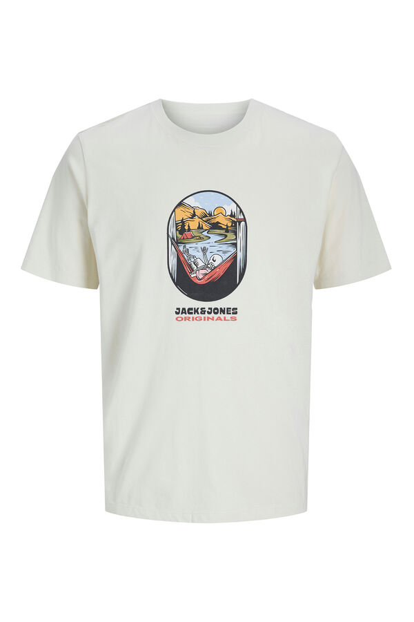 Jack & Jones Camiseta regular fit estampada blanco