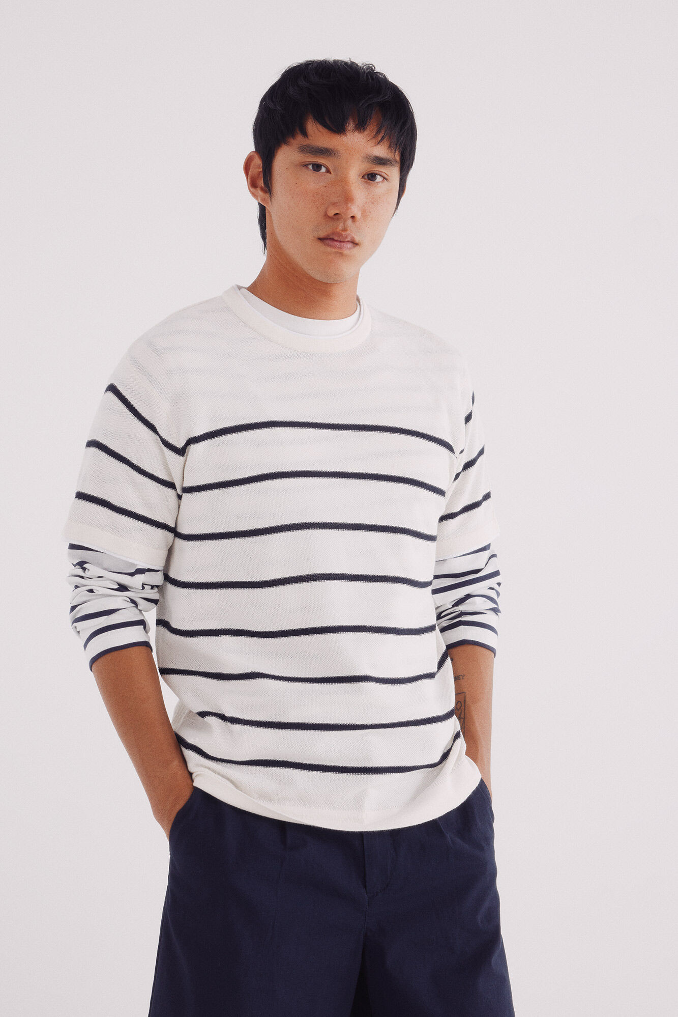 Springfield Jersey riscas manga curta