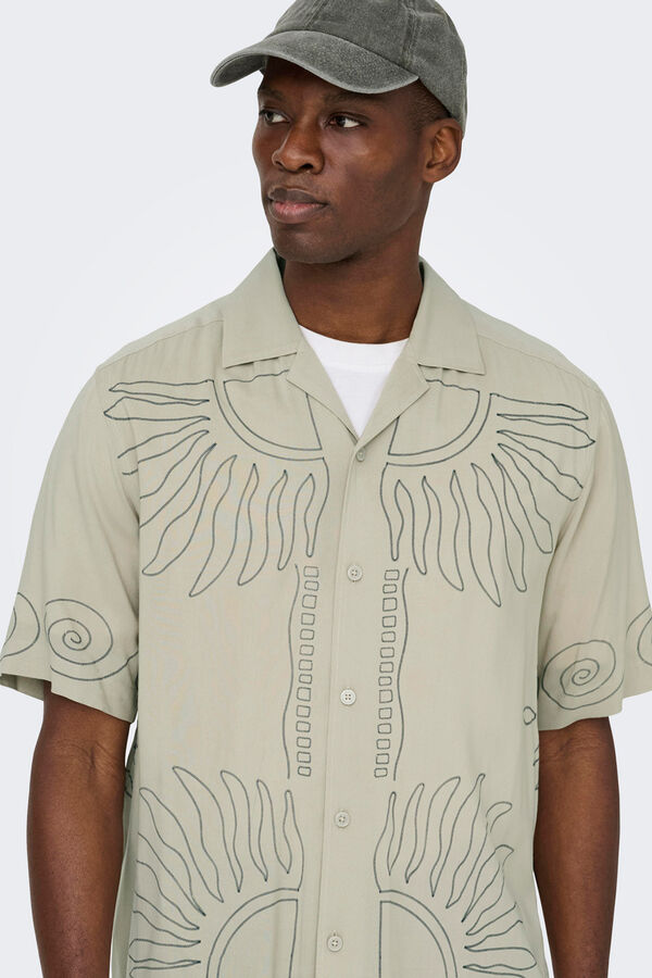 Only & Sons Camisa de manga curta verde