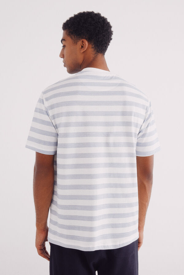 Springfield Camisola microrriscas azul