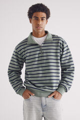 Springfield Sudadera camionero rayas verde